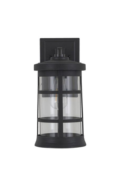 Resilience Large Outdoor Lantern in Textured Black, Clear Lens Exterior Craftmade