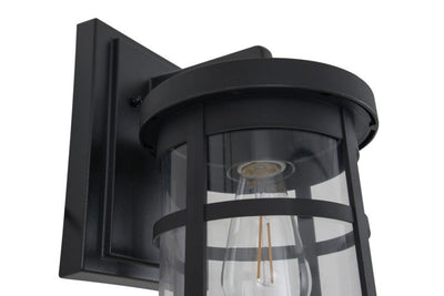 Resilience Large Outdoor Lantern in Textured Black, Clear Lens Exterior Craftmade