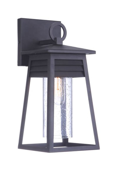 Becca 1 Light Small Outdoor Wall Lantern in Textured Black Exterior Craftmade