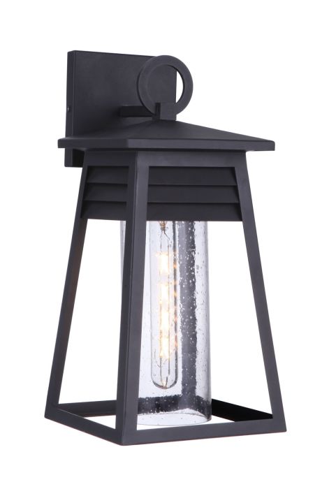 Becca 1 Light Medium Outdoor Wall Lantern in Textured Black Exterior Craftmade