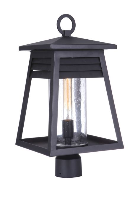 Becca 1 Light Large Outdoor Post Mount in Texture Black