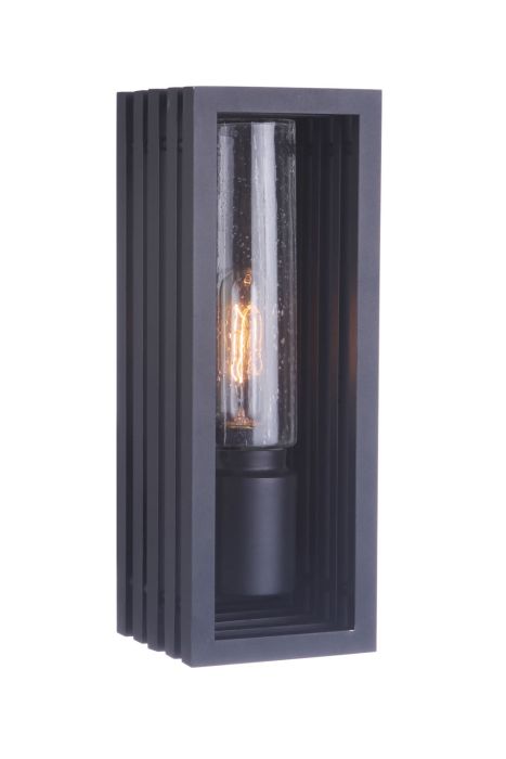 Carmel 1 Light Small Outdoor Wall Lantern in Textured Black Exterior Craftmade