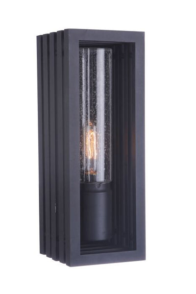 Carmel 1 Light Medium Outdoor Wall Lantern in Textured Black Exterior Craftmade