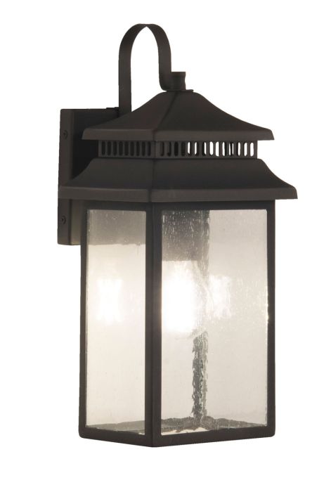 Crossbend 1 Light Small Outdoor Wall Lantern in Dark Bronze Gilded Exterior Craftmade