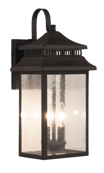 Crossbend 2 Light Medium Outdoor Wall Lantern in Dark Bronze Gilded Exterior Craftmade