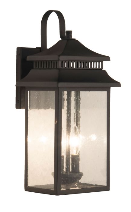 Crossbend 2 Light Medium Outdoor Wall Lantern in Textured Black Exterior Craftmade