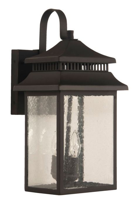 Crossbend 3 Light Large Outdoor Wall Lantern in Dark Bronze Gilded Exterior Craftmade