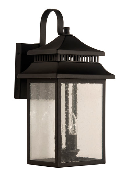 Crossbend 3 Light Large Outdoor Wall Lantern in Textured Black Exterior Craftmade