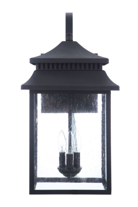 Crossbend 3 Light Extra Large Outdoor Wall Lantern in Textured Black Exterior Craftmade