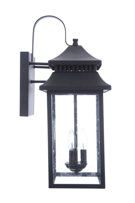 Crossbend 3 Light Extra Large Outdoor Wall Lantern in Textured Black Exterior Craftmade