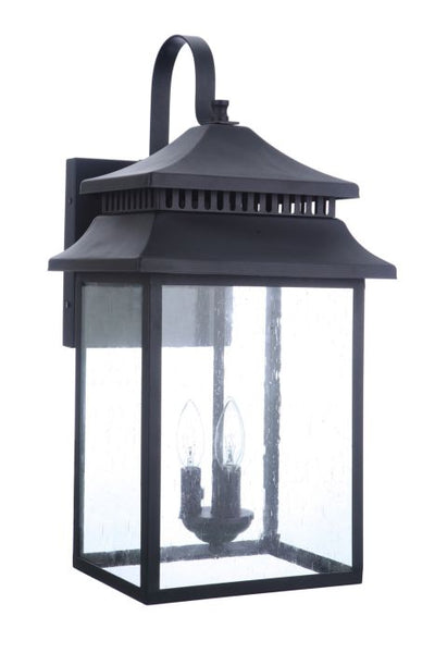 Crossbend 3 Light Extra Large Outdoor Wall Lantern in Textured Black Exterior Craftmade