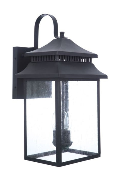 Crossbend 3 Light Extra Large Outdoor Wall Lantern in Textured Black Exterior Craftmade