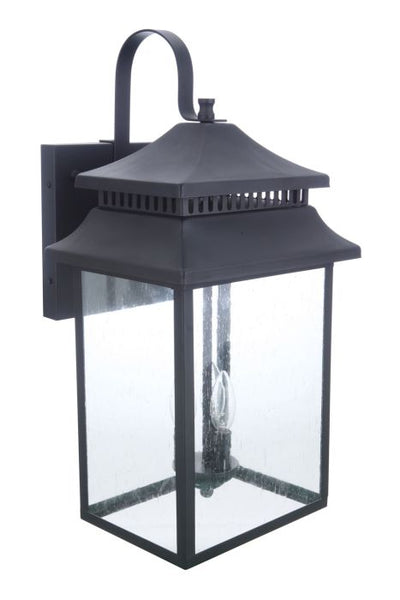 Crossbend 3 Light Extra Large Outdoor Wall Lantern in Textured Black Exterior Craftmade