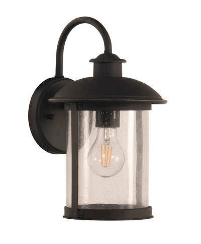 O'Fallon 1 Light Small Outdoor Wall Lantern in Dark Bronze Gilded Exterior Craftmade