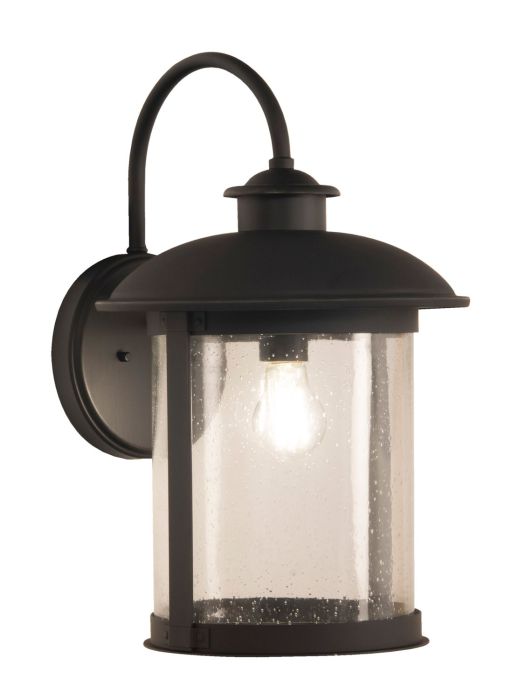 O'Fallon 1 Light Large Outdoor Wall Lantern in Dark Bronze Gilded Exterior Craftmade