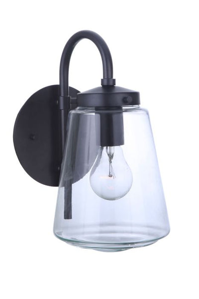 Laclede 1 Light Small Outdoor Wall Lantern in Midnight Exterior Craftmade