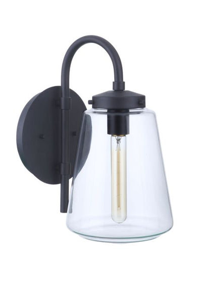 Laclede 1 Light Medium Outdoor Wall Lantern in Midnight Exterior Craftmade