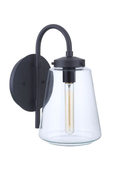 Laclede 1 Light Medium Outdoor Wall Lantern in Midnight Exterior Craftmade