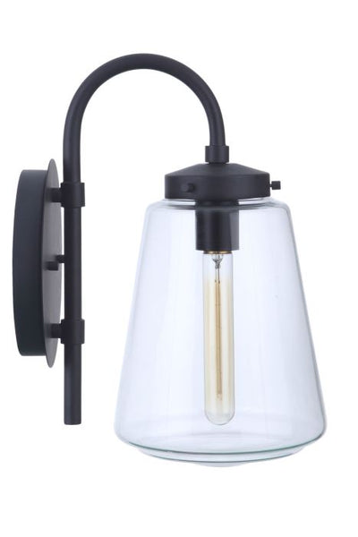 Laclede 1 Light Medium Outdoor Wall Lantern in Midnight Exterior Craftmade