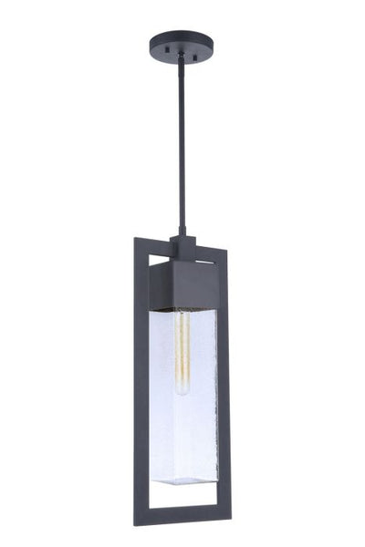 Perimeter 1 Light Large Outdoor Pendant in Midnight Exterior Craftmade