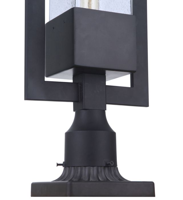 Perimeter 1 Light Large Outdoor Post Mount in Midnight Post Craftmade