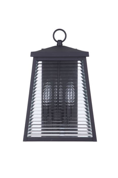 Armstrong 3 Light Medium Outdoor Wall Lantern in Midnight Exterior Craftmade