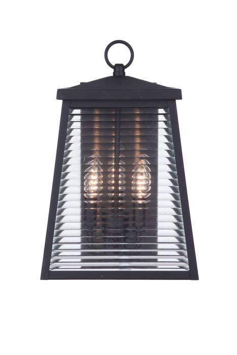 Armstrong 3 Light Medium Outdoor Wall Lantern in Midnight Exterior Craftmade