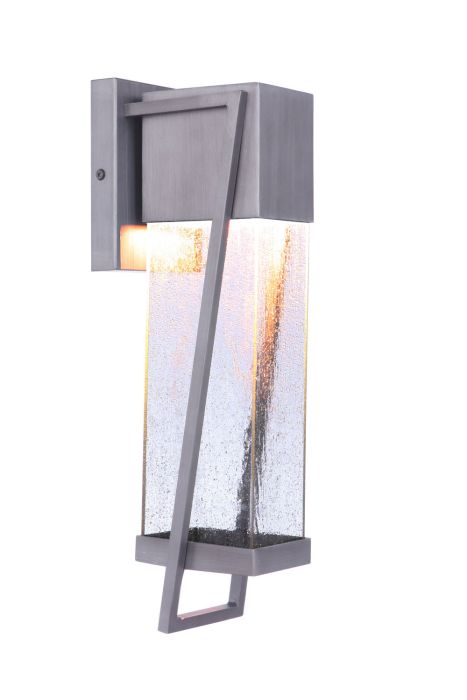 Bryce 1 Light Medium Outdoor LED Wall Lantern in Brushed Titanium Exterior Craftmade