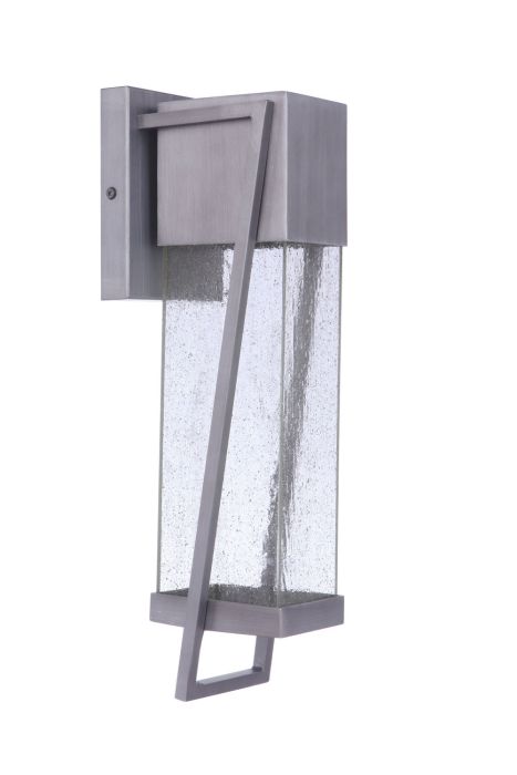 Bryce 1 Light Medium Outdoor LED Wall Lantern in Brushed Titanium Exterior Craftmade