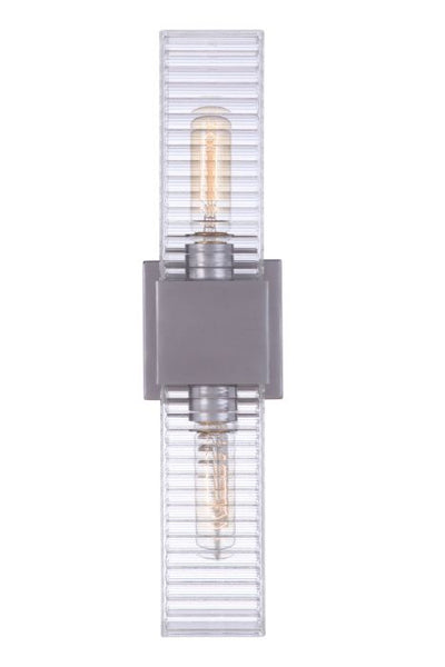 Ridge 18" 2 Light Outdoor Wall Sconce in Satin Aluminum Exterior Craftmade