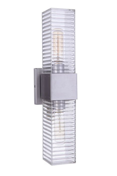 Ridge 18" 2 Light Outdoor Wall Sconce in Satin Aluminum Exterior Craftmade