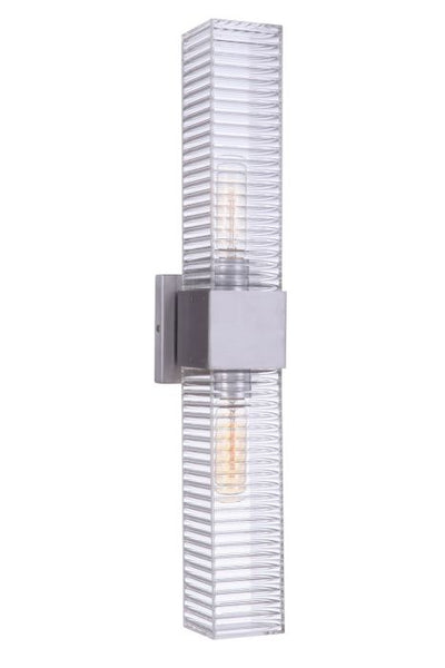 Ridge 24" 2 Light Outdoor Wall Sconce in Satin Aluminum Exterior Craftmade