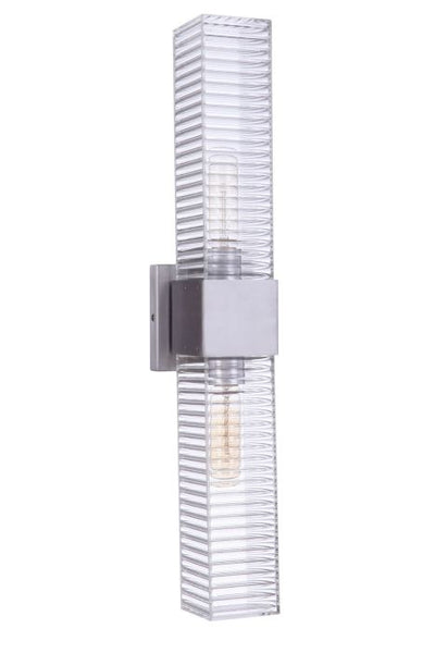 Ridge 24" 2 Light Outdoor Wall Sconce in Satin Aluminum Exterior Craftmade