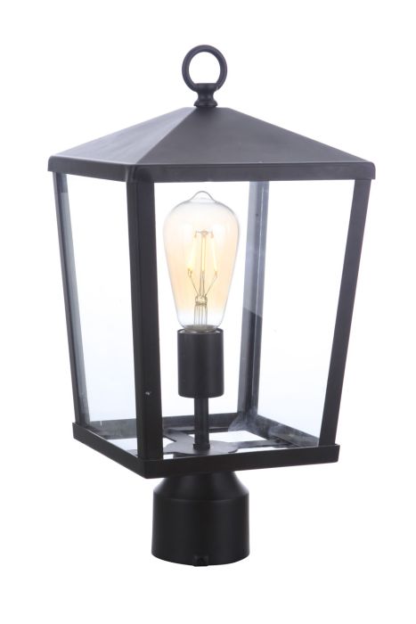 Olsen 1 Light Medium Outdoor Post Lantern in Midnight Post Craftmade