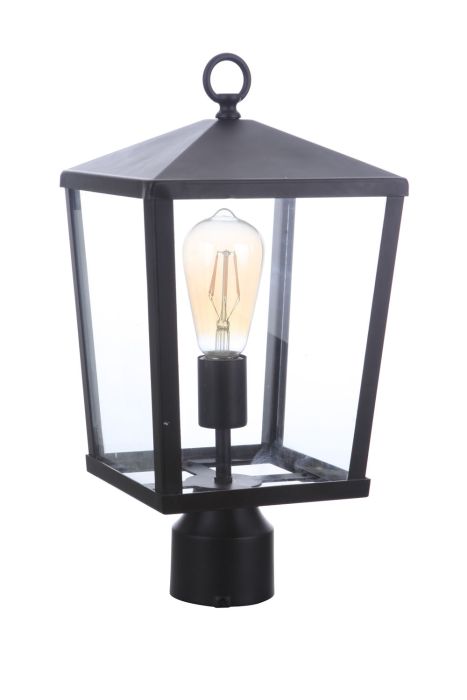 Olsen 1 Light Medium Outdoor Post Lantern in Midnight Post Craftmade