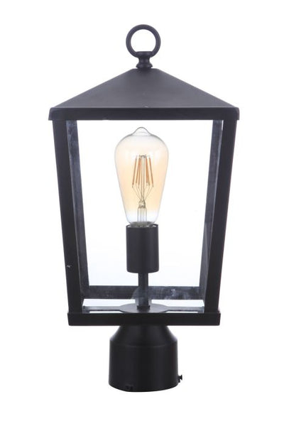 Olsen 1 Light Medium Outdoor Post Lantern in Midnight Post Craftmade