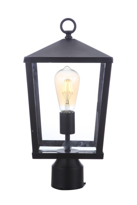 Olsen 1 Light Medium Outdoor Post Lantern in Midnight Post Craftmade