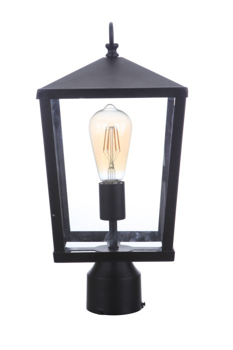 Olsen 1 Light Medium Outdoor Post Lantern in Midnight Post Craftmade