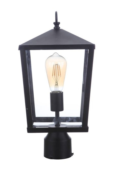 Olsen 1 Light Medium Outdoor Post Lantern in Midnight Post Craftmade