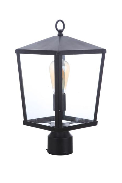 Olsen 1 Light Medium Outdoor Post Lantern in Midnight Post Craftmade