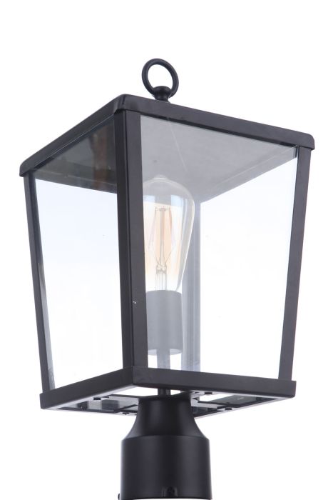 Olsen 1 Light Medium Outdoor Post Lantern in Midnight Post Craftmade