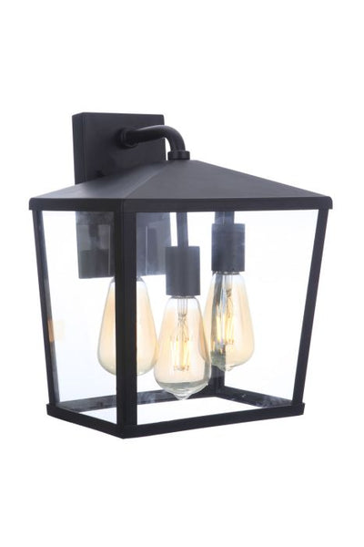 Olsen 3 Light Medium Outdoor Wall Lantern in Midnight Exterior Craftmade