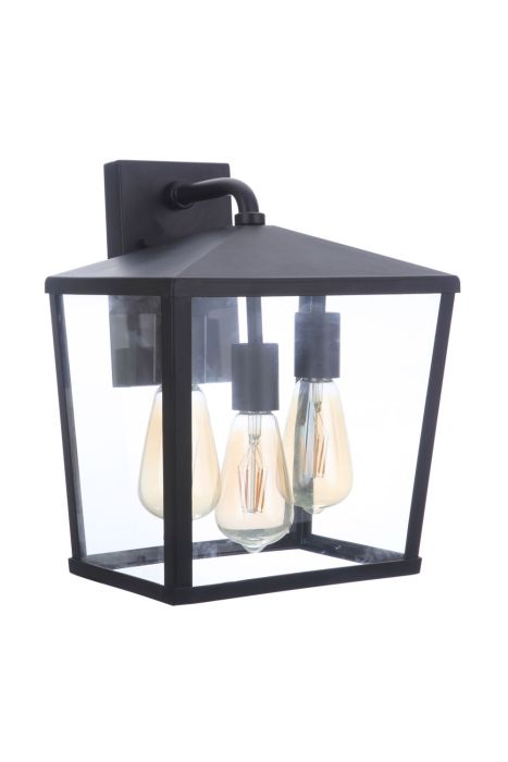 Olsen 3 Light Medium Outdoor Wall Lantern in Midnight Exterior Craftmade