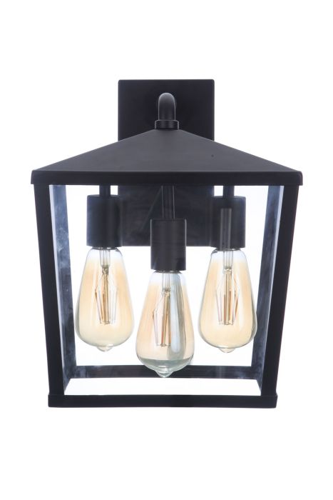 Olsen 3 Light Medium Outdoor Wall Lantern in Midnight Exterior Craftmade