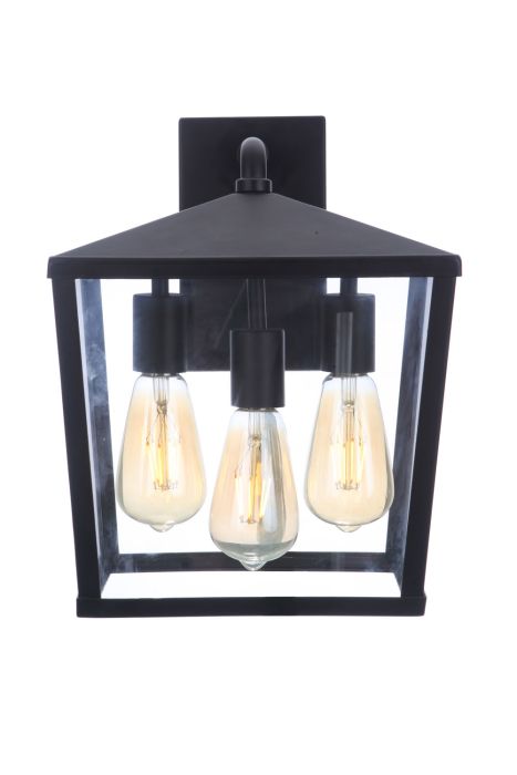 Olsen 3 Light Medium Outdoor Wall Lantern in Midnight Exterior Craftmade