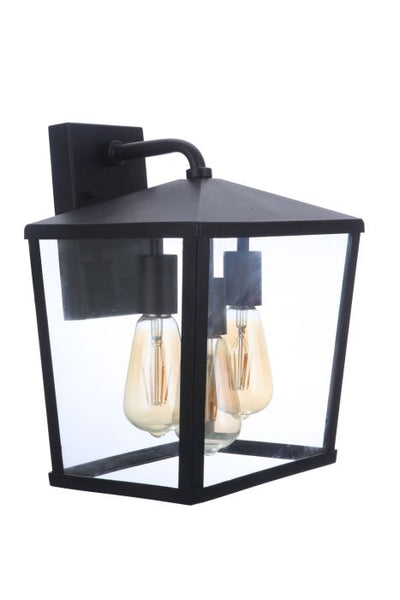 Olsen 3 Light Medium Outdoor Wall Lantern in Midnight Exterior Craftmade