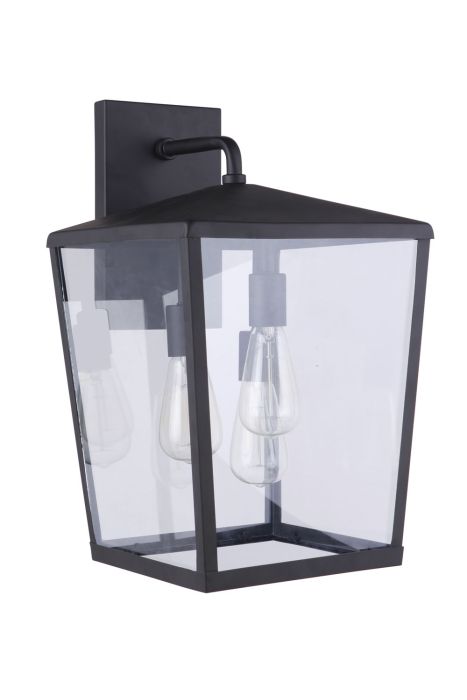 Olsen 3 Light Large Outdoor Wall Lantern in Midnight Exterior Craftmade