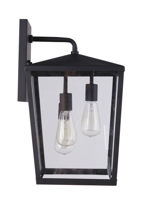 Olsen 3 Light Large Outdoor Wall Lantern in Midnight Exterior Craftmade