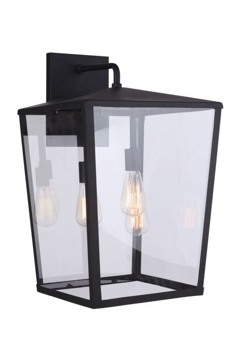 Olsen 3 Light Extra Large Outdoor Wall Lantern in Midnight Exterior Craftmade