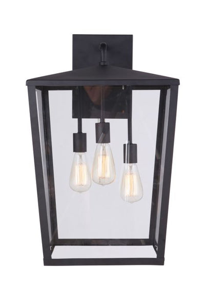 Olsen 3 Light Extra Large Outdoor Wall Lantern in Midnight Exterior Craftmade